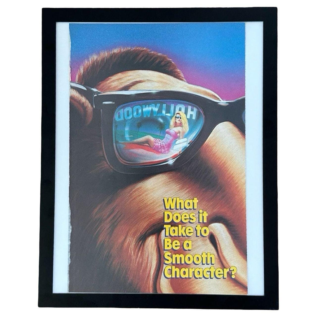 Hollywood Sunglasses Joe Camel Smooth Character Illustrated Vintage Ad