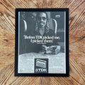 1980 TDK Cassette Tapes Stevie Wonder Endorsement Vintage Ad with Frame