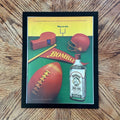 1985 Bombay Dry Gin "Play to Win" Football-Themed Vintage Magazine Ad with Frame