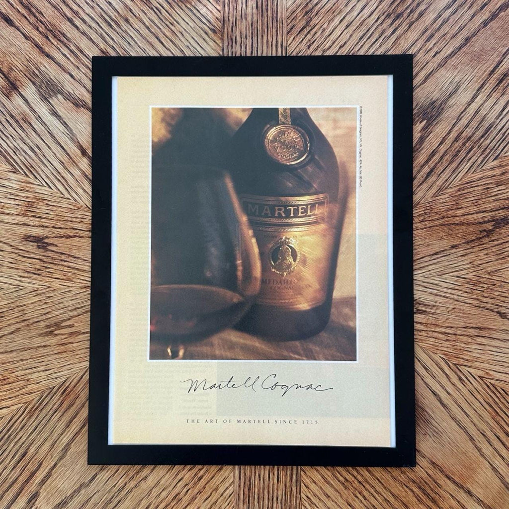 1989 Martell Cognac "The Art of Martell" Vintage Magazine Ad Poster with Frame