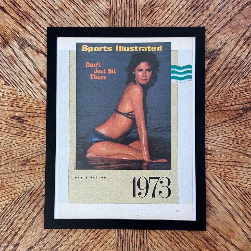 Vintage Sports Illustrated 1973 Swimsuit Cover Dayle Haddon Magazine Poster with Frame