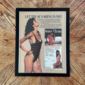 Sports Illustrated 1985 Swimsuit Calendar "Let the Sun Shine in 1985" Magazine Ad with Frame