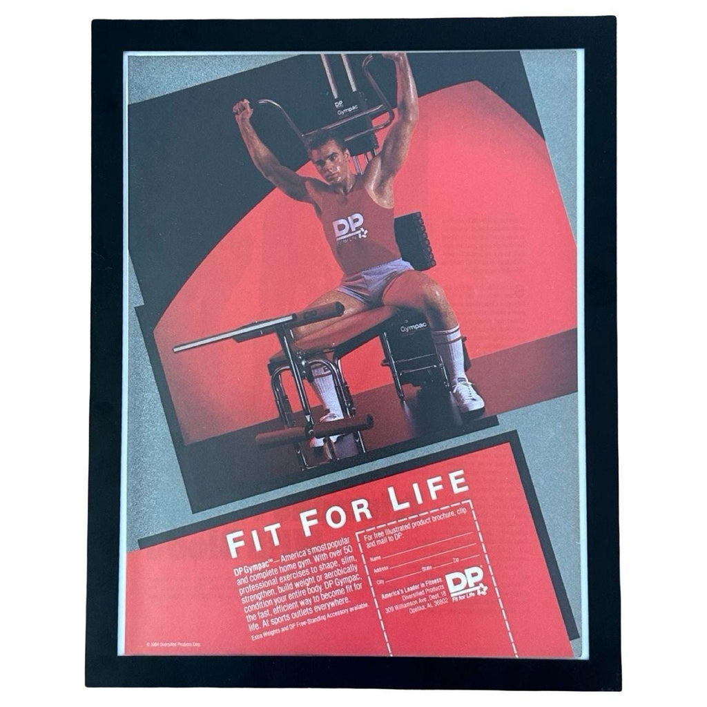1984 DP Gympac Fit for Life Home Gym Vintage Fitness Magazine Ad with Frame
