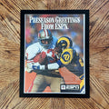 1989 ESPN NFL Preseason 49ers vs Rams Vintage Football Magazine Ad with Frame