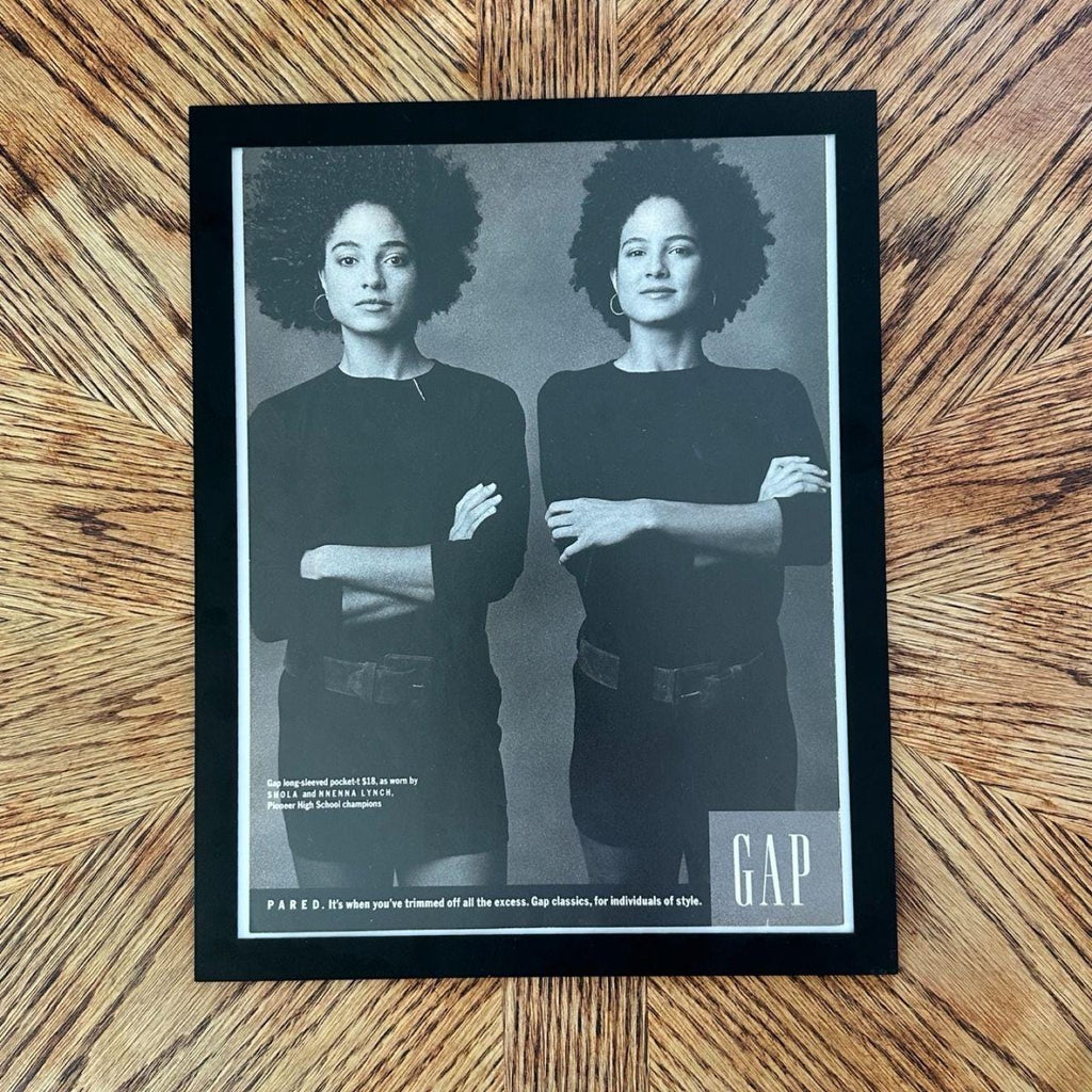 1989 Gap Pared Black-and-White Vintage Fashion Campaign Magazine Ad