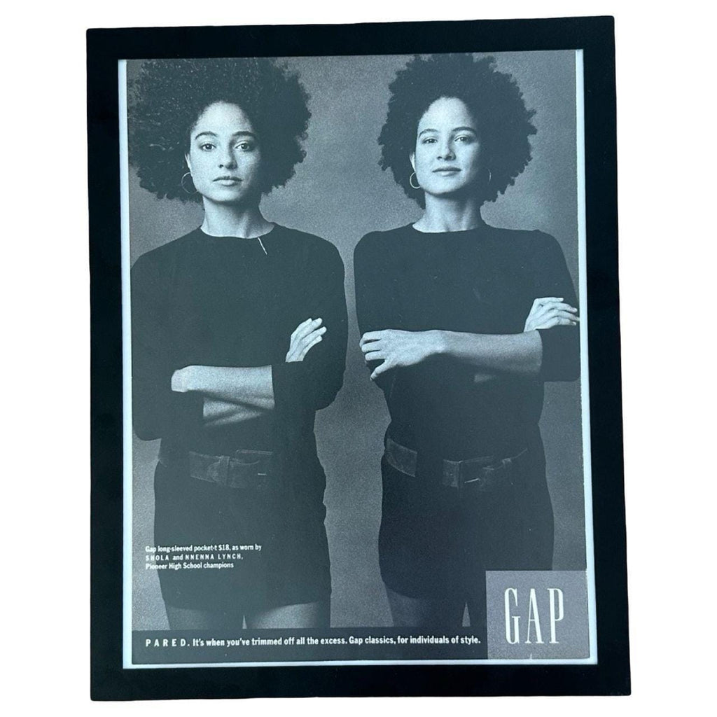 1989 Gap Pared Black-and-White Vintage Fashion Campaign Magazine Ad