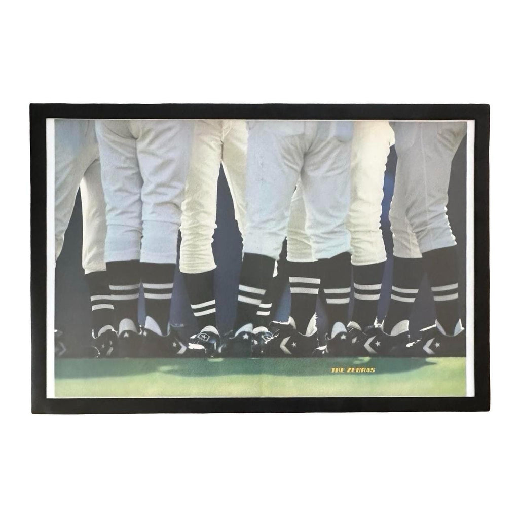 Vintage 1980s "The Zebras" NFL Officiating Crew Double Page Magazine Print with Frame
