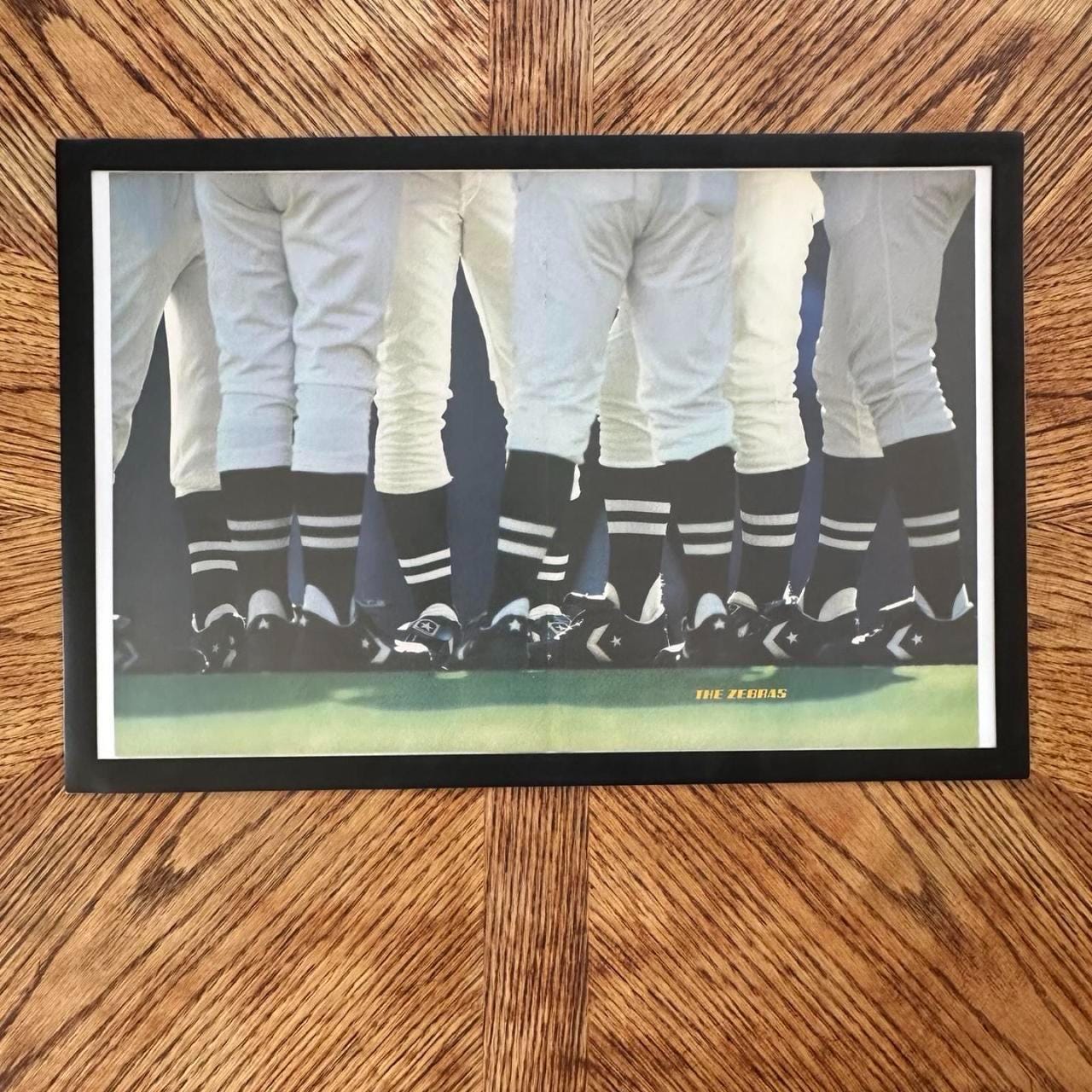 Vintage 1980s "The Zebras" NFL Officiating Crew Double Page Magazine Print with Frame