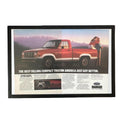 Vintage 1989 Red Ford Ranger Double Page Magazine Ad with Frame