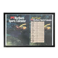 Vintage 1989 Fishing Themed Marlboro Sports Calendar Double Page Magazine Ad with Frame