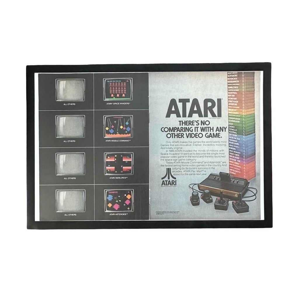 1981 ATARI Video Game Magazine Ad with Frame – Retro Gaming Nostalgia