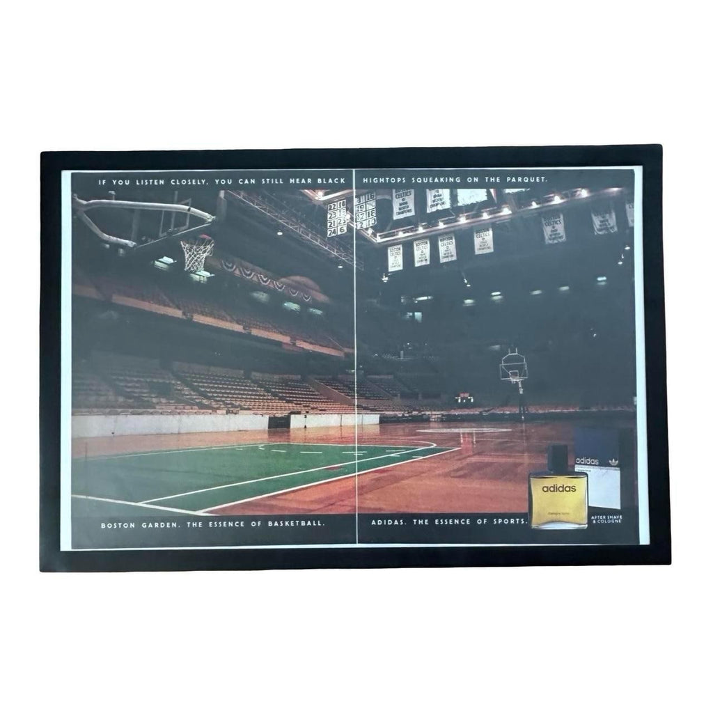 Vintage 1989 Boston Garden Adidas Magazine Ad – Framed Basketball Sports Memorabilia