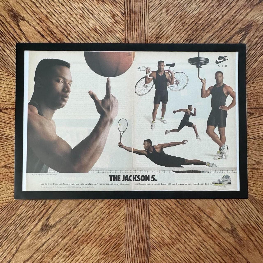 Vintage 1989 Nike Air "The Jackson 5." Magazine Ad with Frame