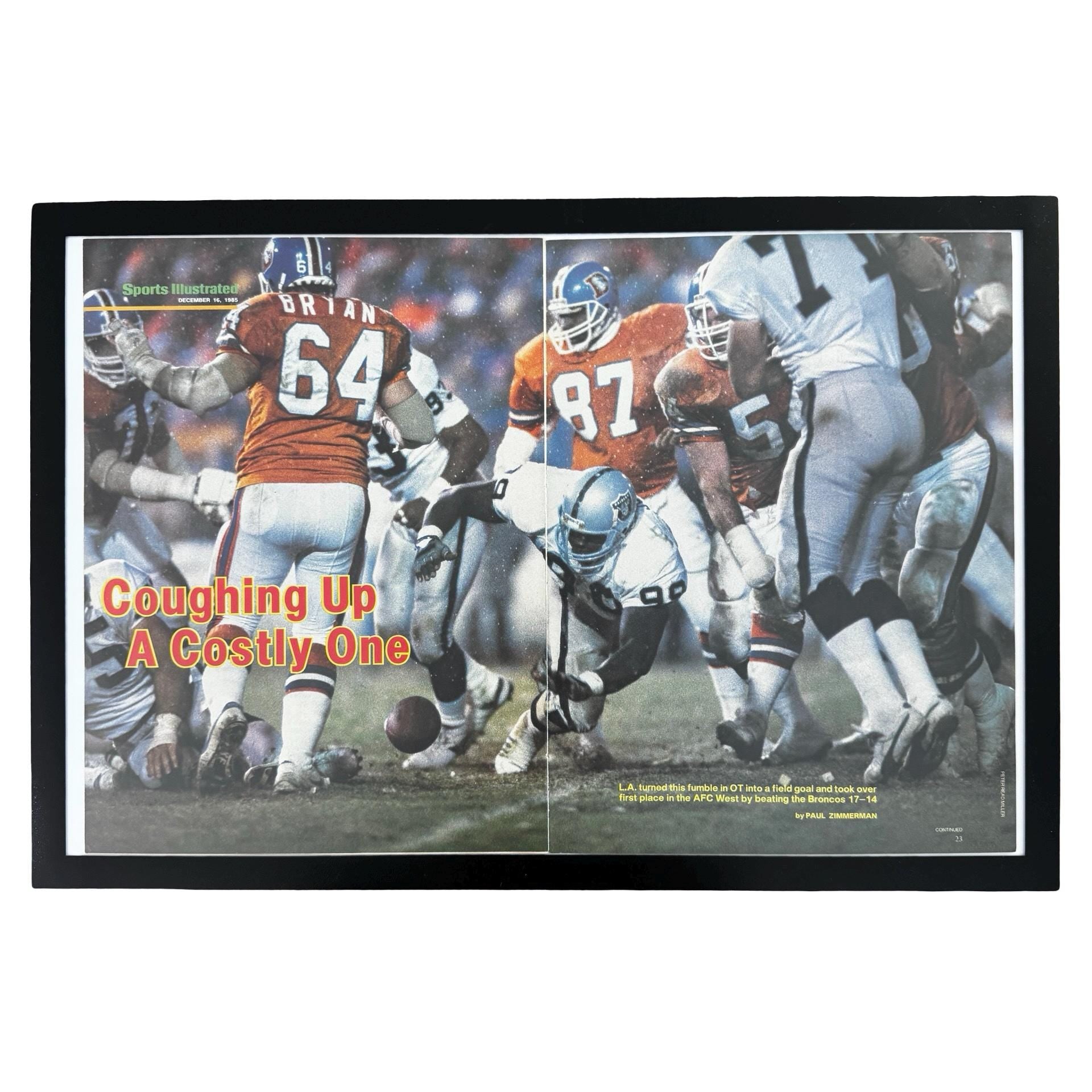 Sports Illustrated Broncos vs Raiders Coughing Up A Costly One Vintage Football Page