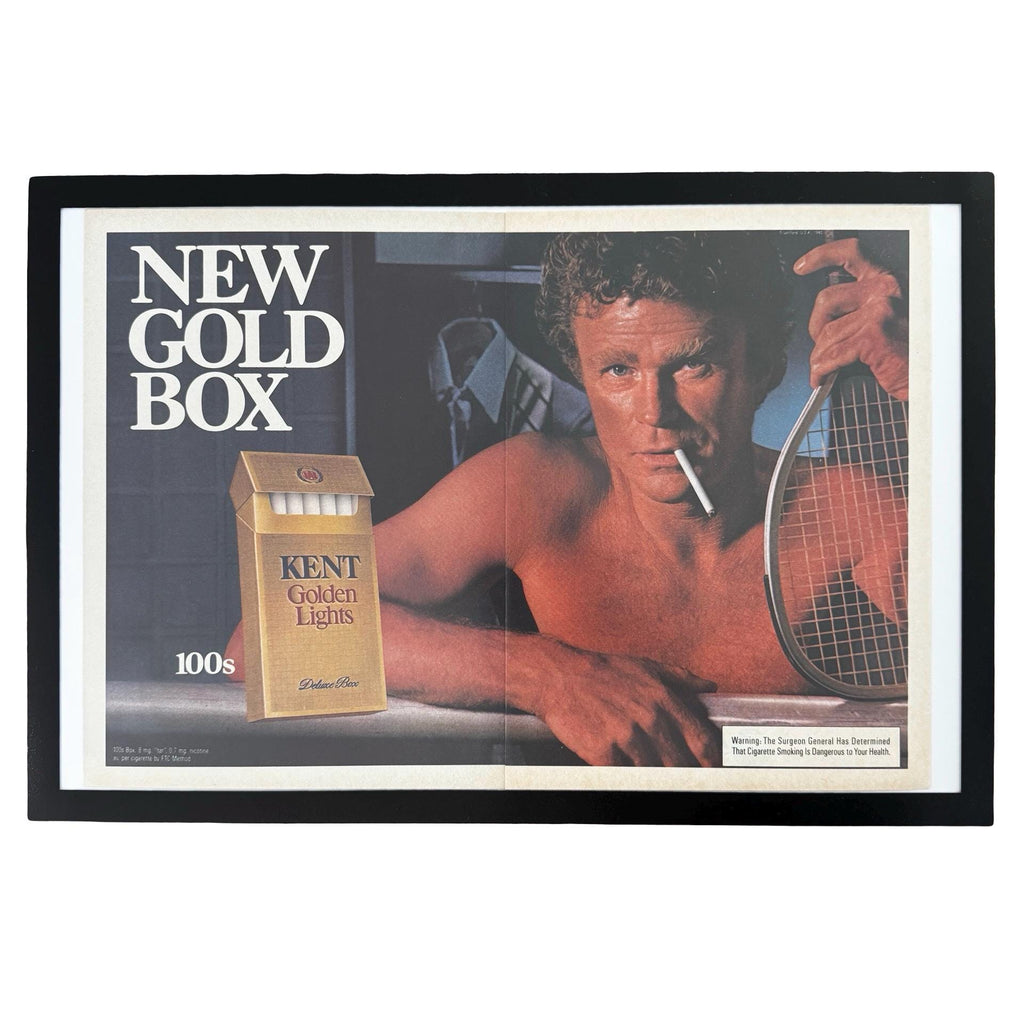 Kent Golden Lights New Gold Box Vintage Cigarette Ad Tennis