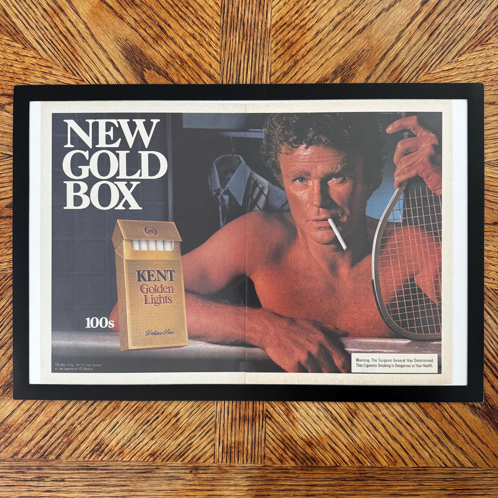 Kent Golden Lights New Gold Box Vintage Cigarette Ad Tennis