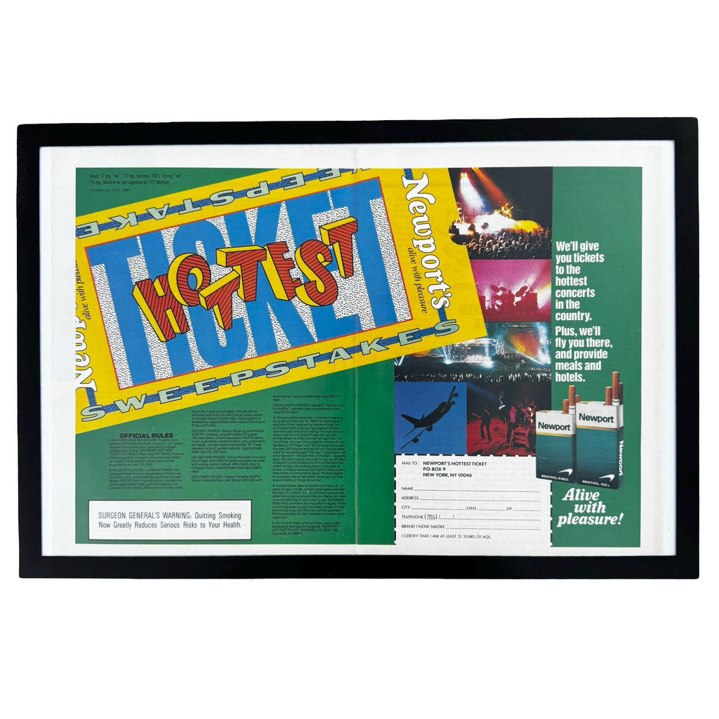 Newport Hottest Ticket Sweepstakes Vintage Menthol Cigarette Ad