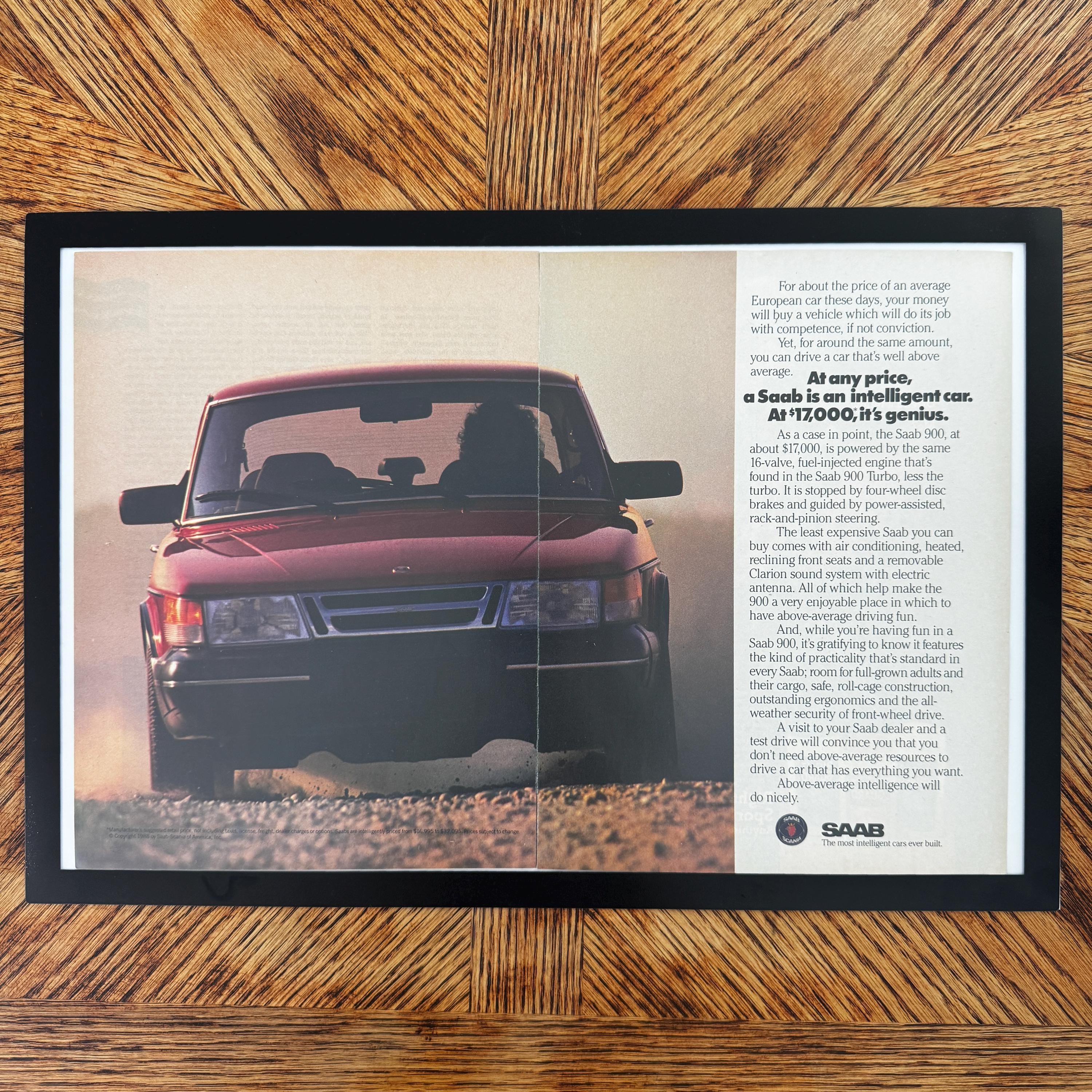 Saab 900 An Intelligent Car Vintage Car Ad