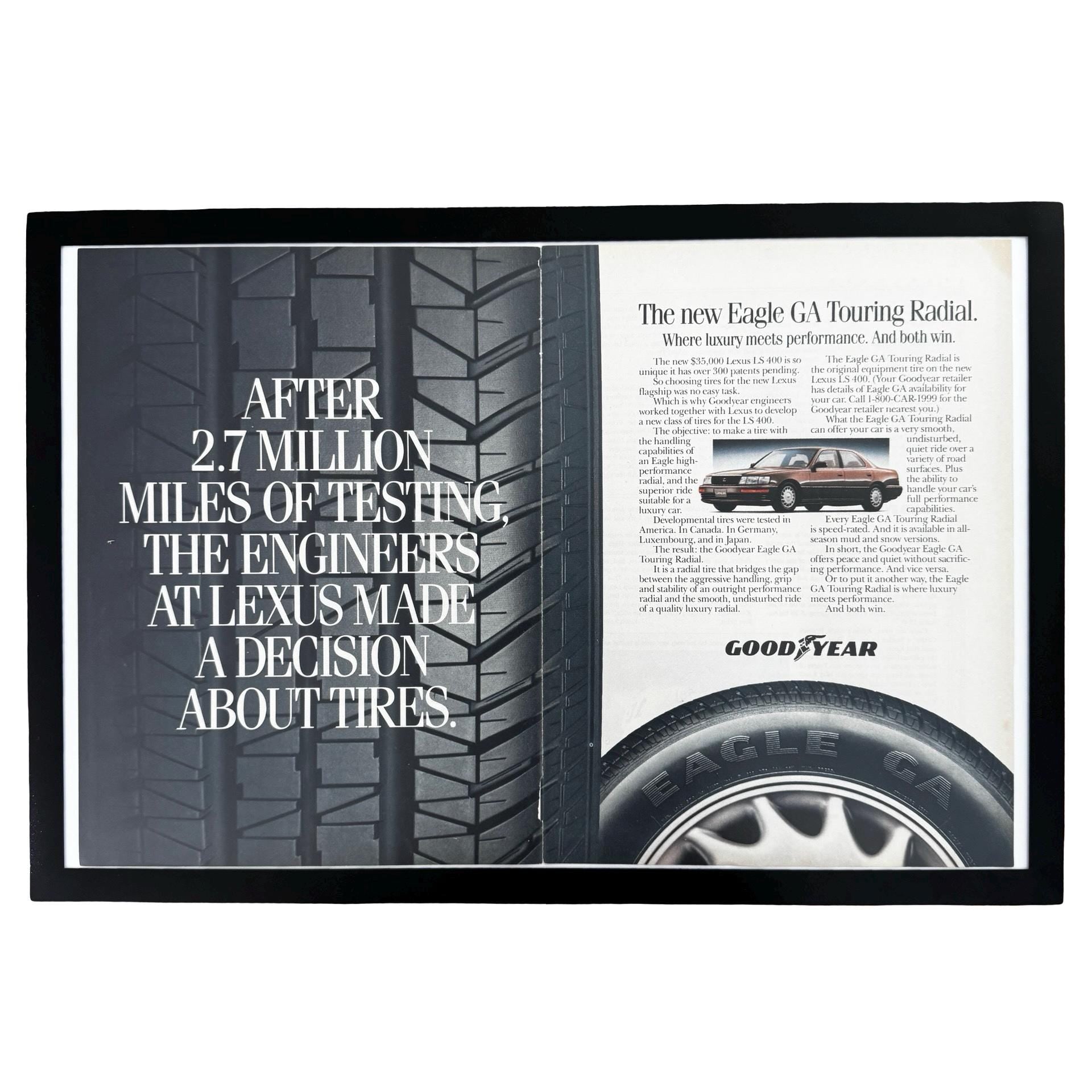 Goodyear Eagle GA Touring Radial Lexus LS 400 Vintage Tire Ad