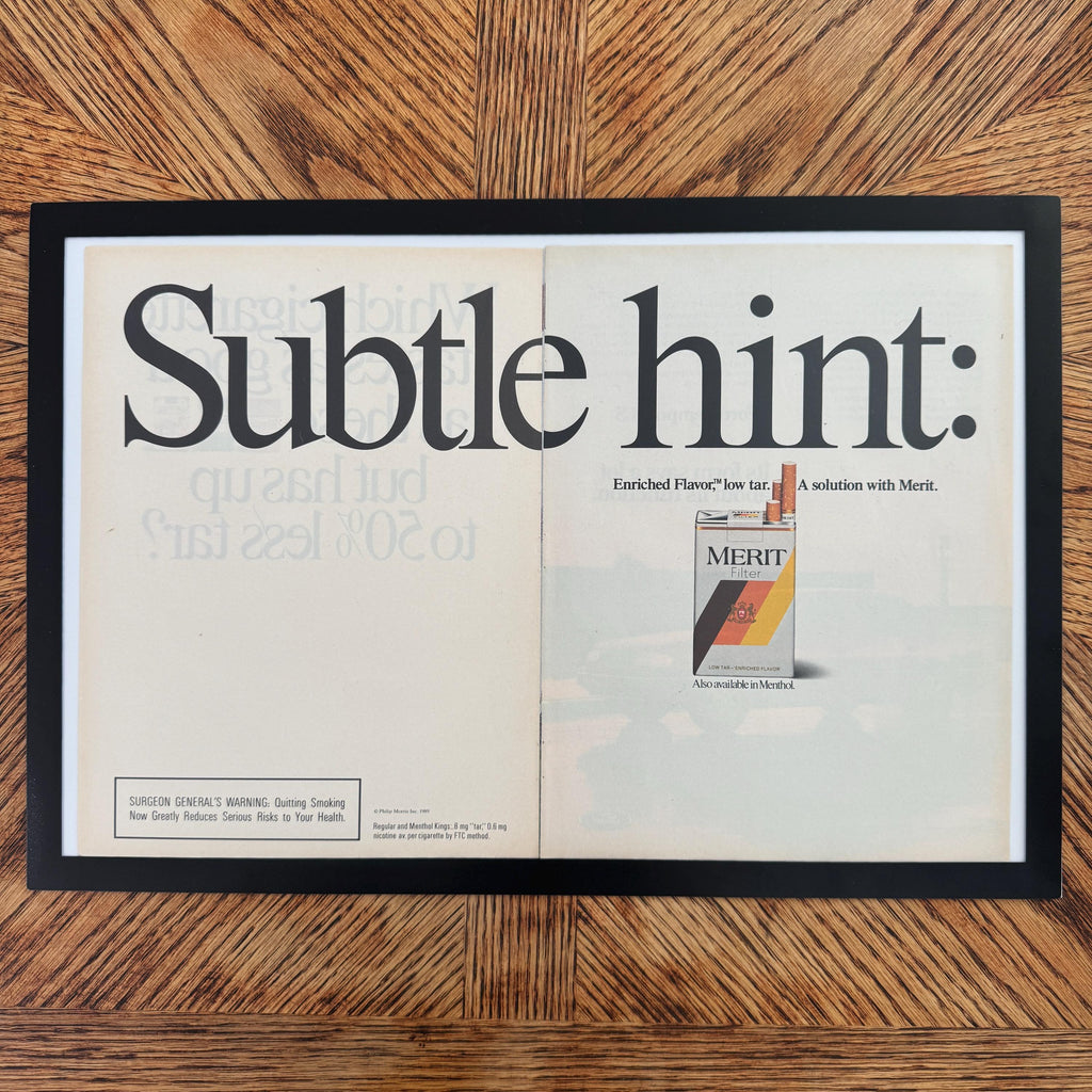 Merit Subtle Hint Enriched Flavor Vintage Cigarette Ad
