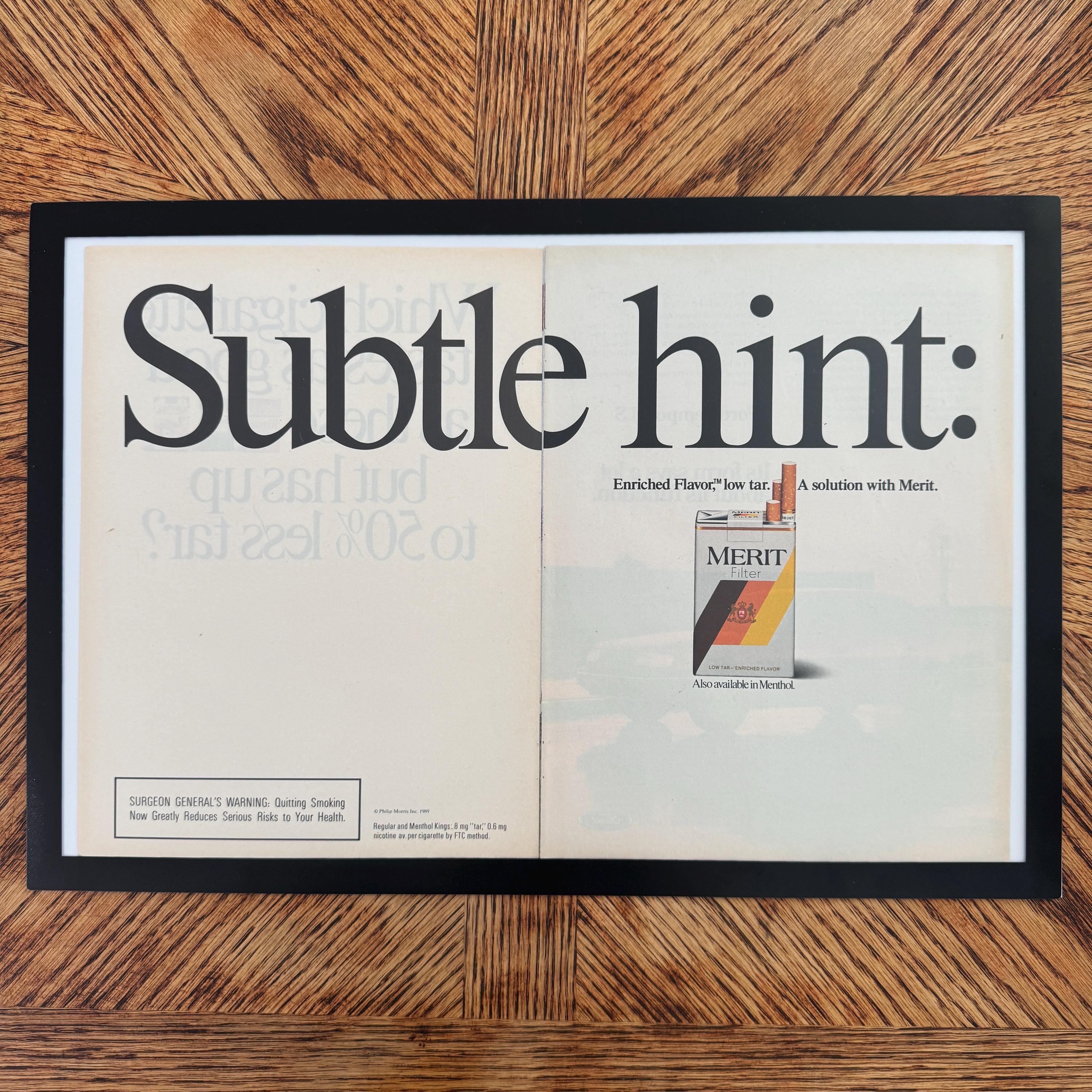 Merit Subtle Hint Enriched Flavor Vintage Cigarette Ad