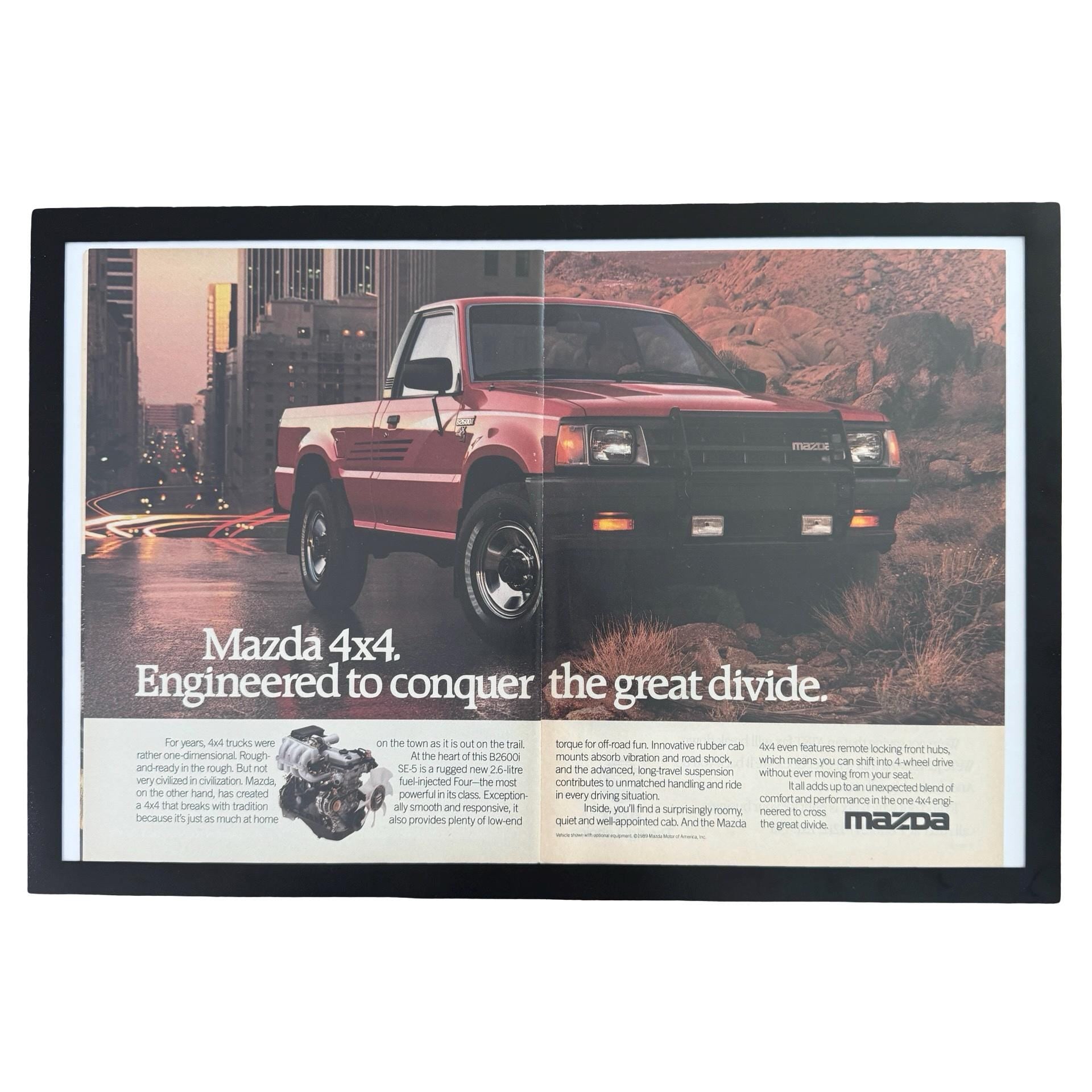 Mazda 4x4 B2600i Conquer The Great Divide Vintage Truck Ad