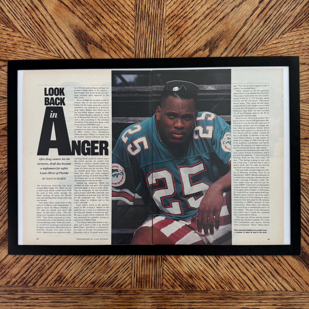 Sports Illustrated Look Back In Anger Louis Oliver Dolphins Vintage Football