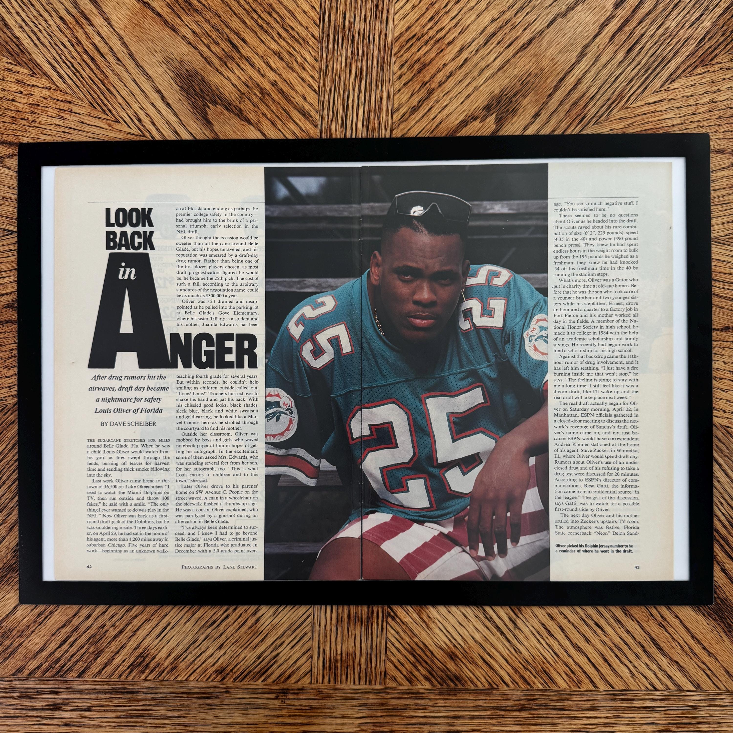 Sports Illustrated Look Back In Anger Louis Oliver Dolphins Vintage Football