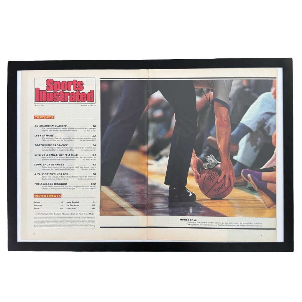 Sports Illustrated Moneyball NBA Jazz Warriors Vintage Basketball Page