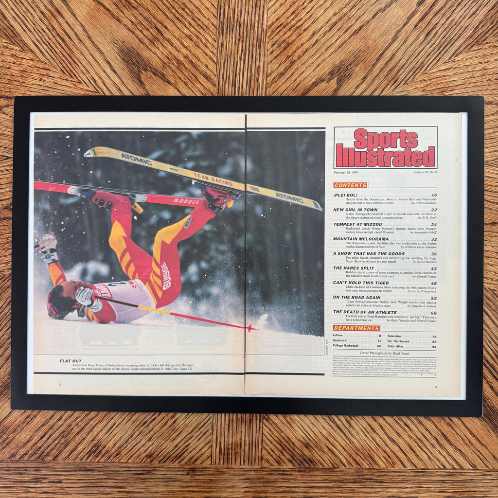 Sports Illustrated Flat Out Hans Pieren Alpine Skiing Vintage Sports Page