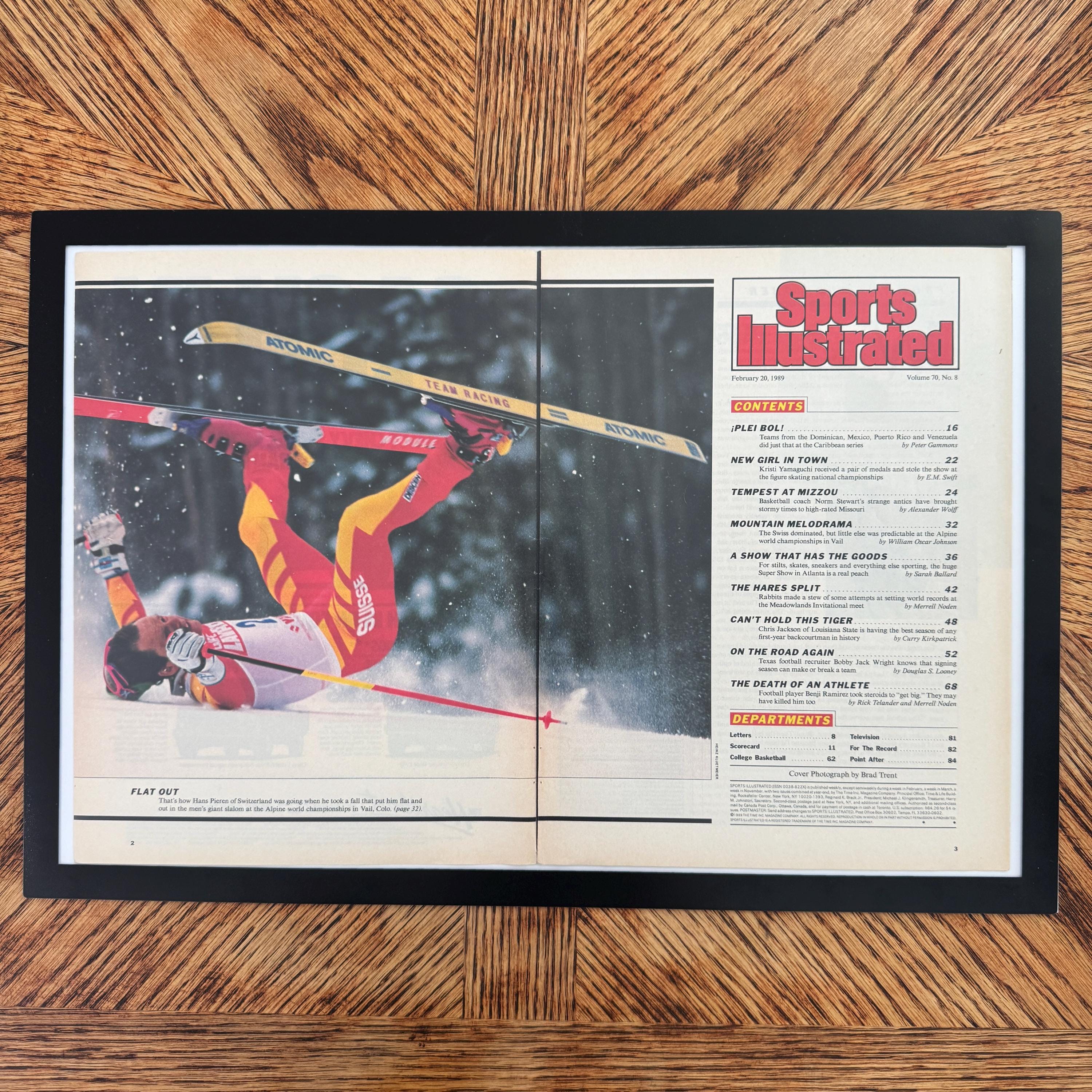 Sports Illustrated Flat Out Hans Pieren Alpine Skiing Vintage Sports Page