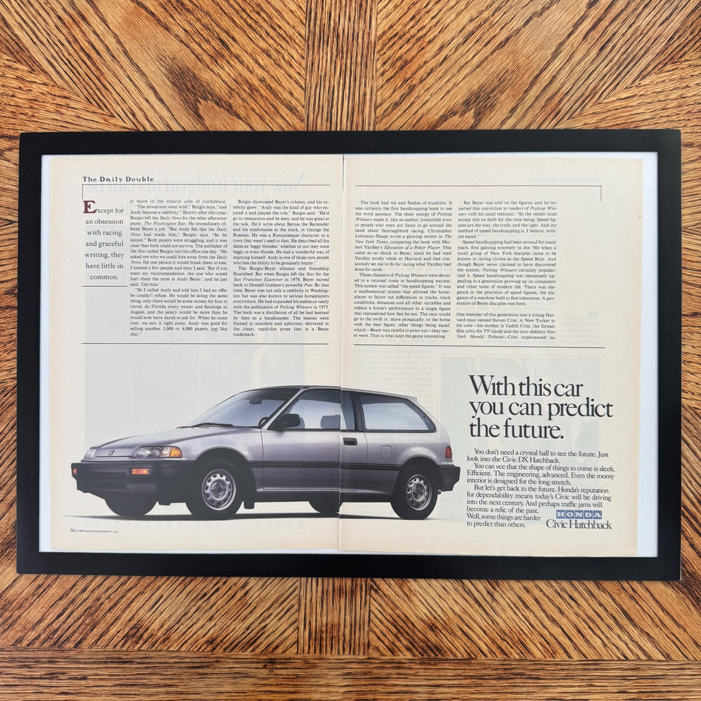 Honda Civic Hatchback Predict The Future Vintage Car Ad