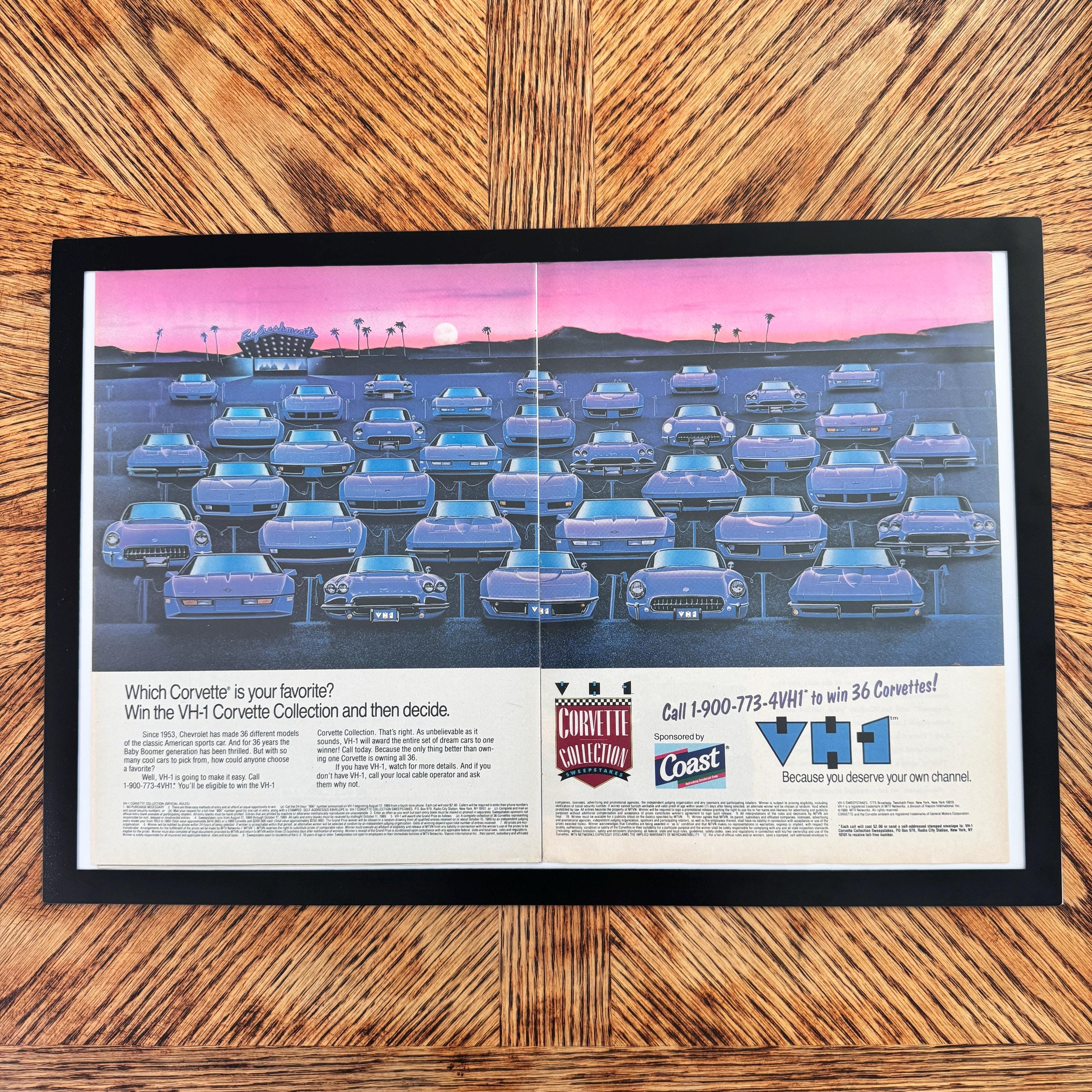 VH-1 Corvette Collection Sweepstakes Vintage Chevrolet Ad