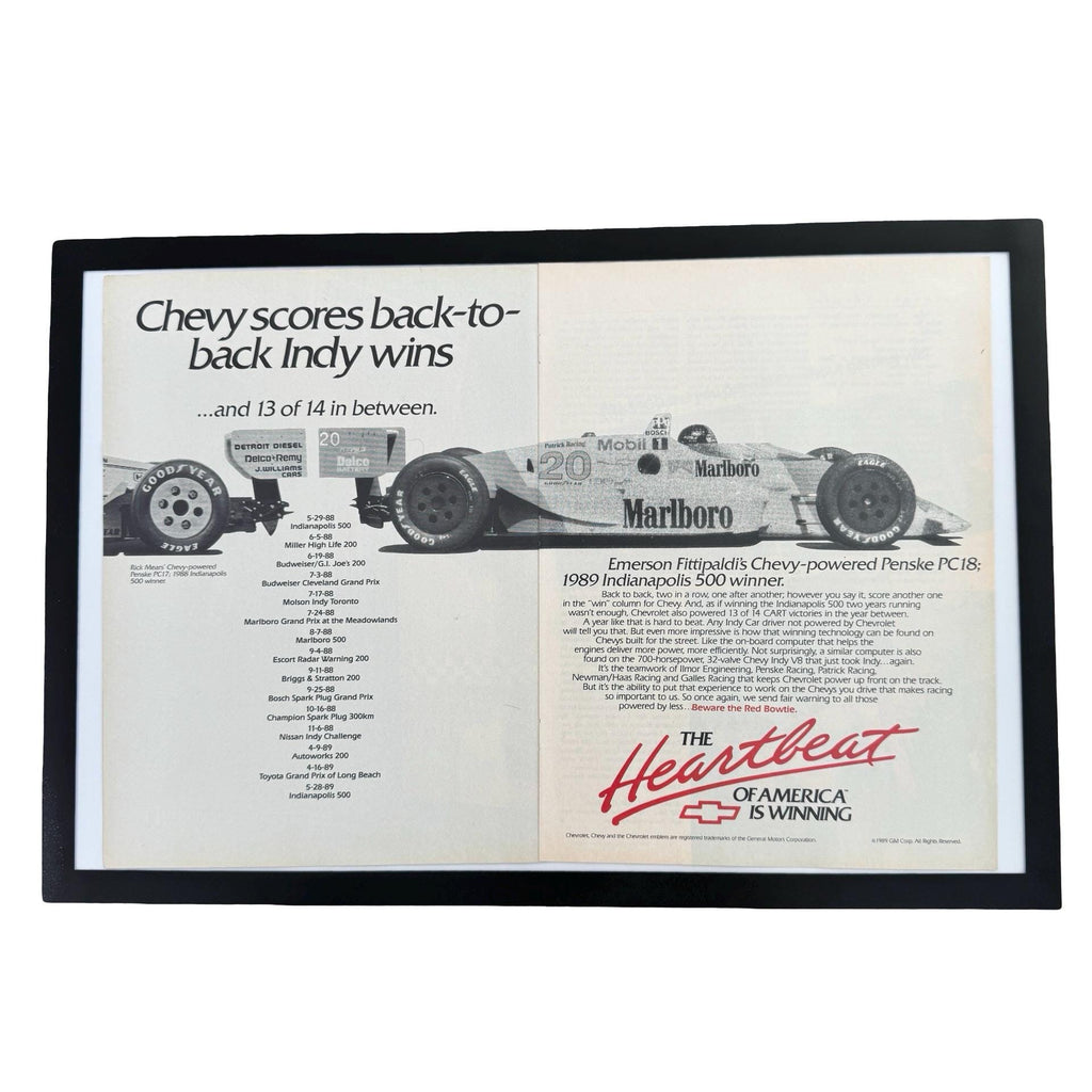 Chevy Heartbeat Of America Emerson Fittipaldi Indy 500 Vintage Racing Ad
