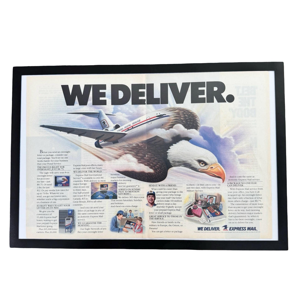 USPS Express Mail We Deliver Vintage Eagle Postal Ad