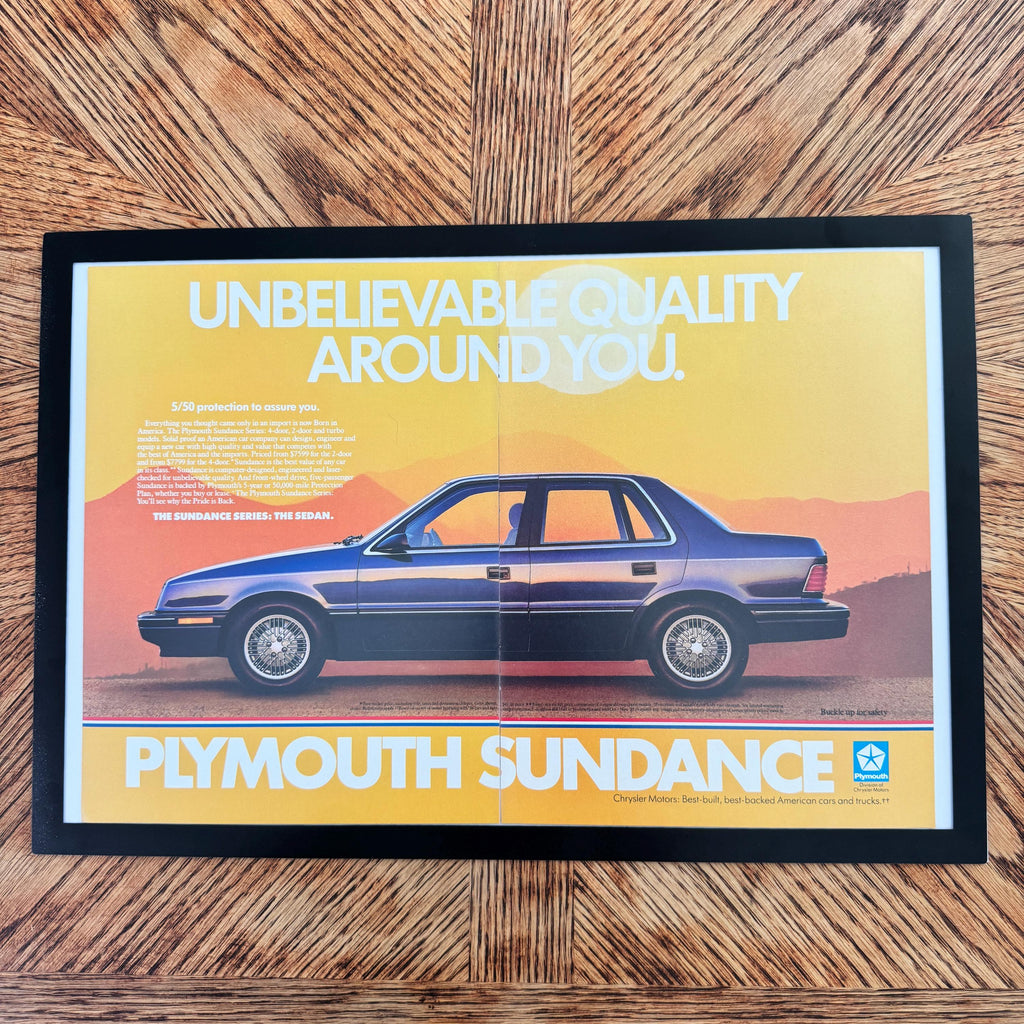Plymouth Sundance Unbelievable Quality Vintage Car Ad Sedan