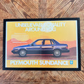 Plymouth Sundance Unbelievable Quality Vintage Car Ad Sedan