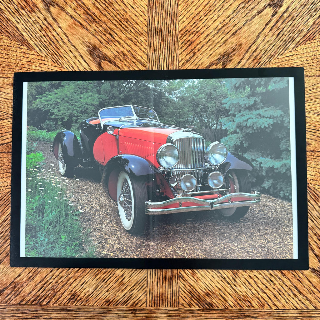 Vintage Duesenberg Classic Car Red Roadster Editorial Print
