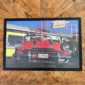 Vintage Pontiac Convertible Classic Car Diner Editorial Print
