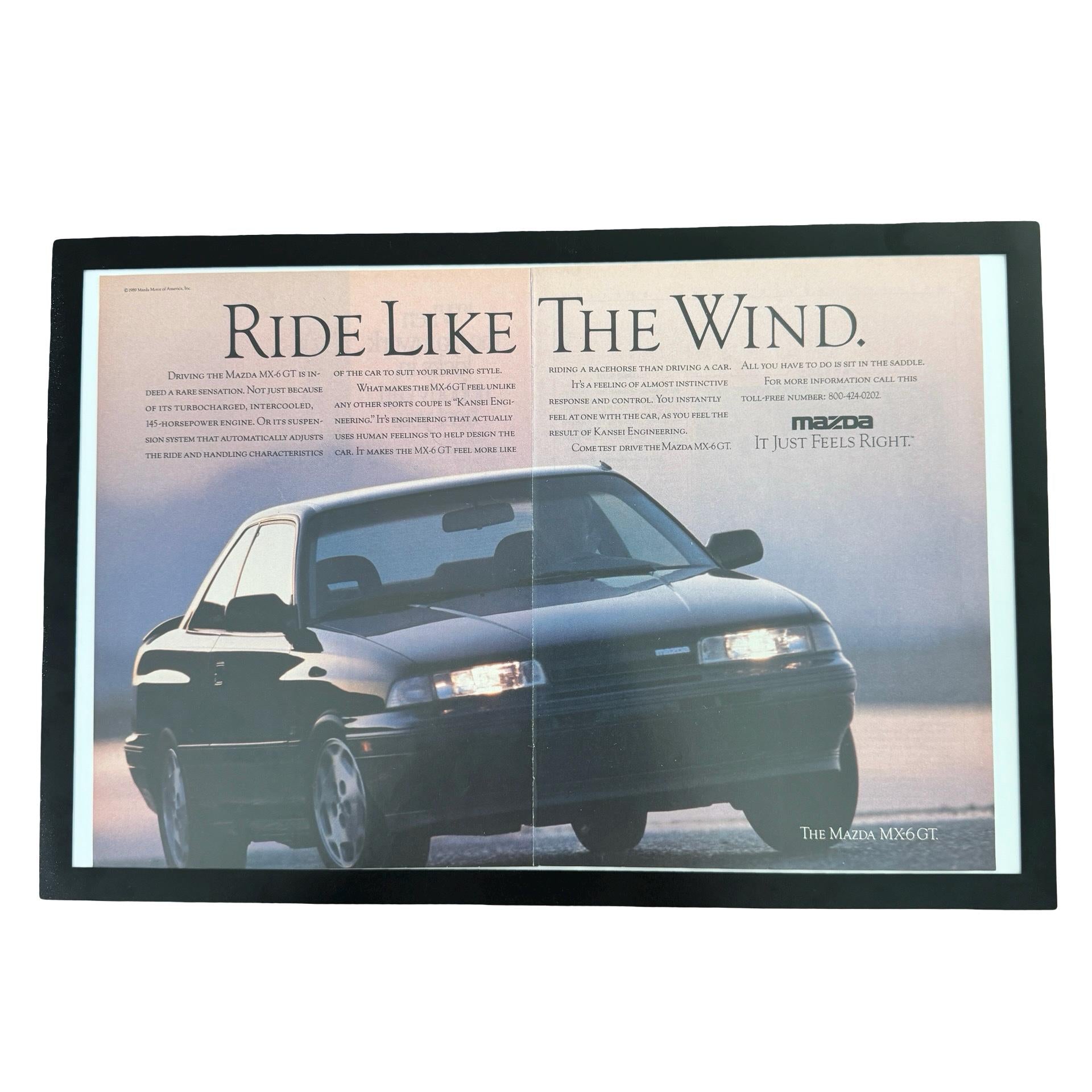 Mazda MX-6 GT Ride Like The Wind Vintage Car Ad