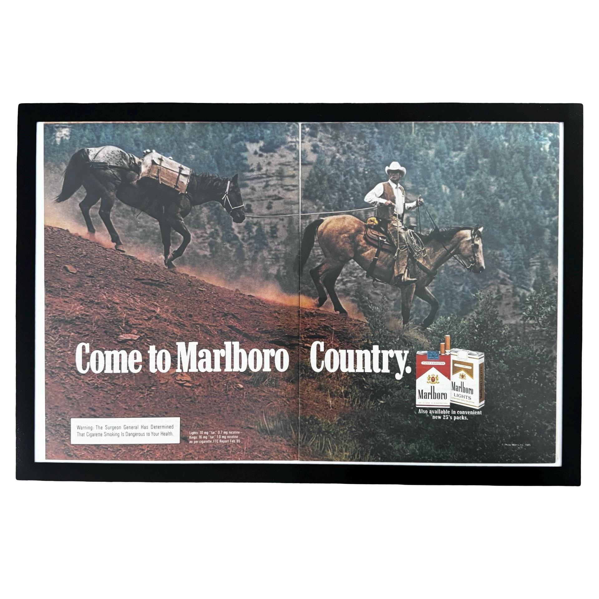 Marlboro Come To Marlboro Country Vintage Cowboy Cigarette Ad