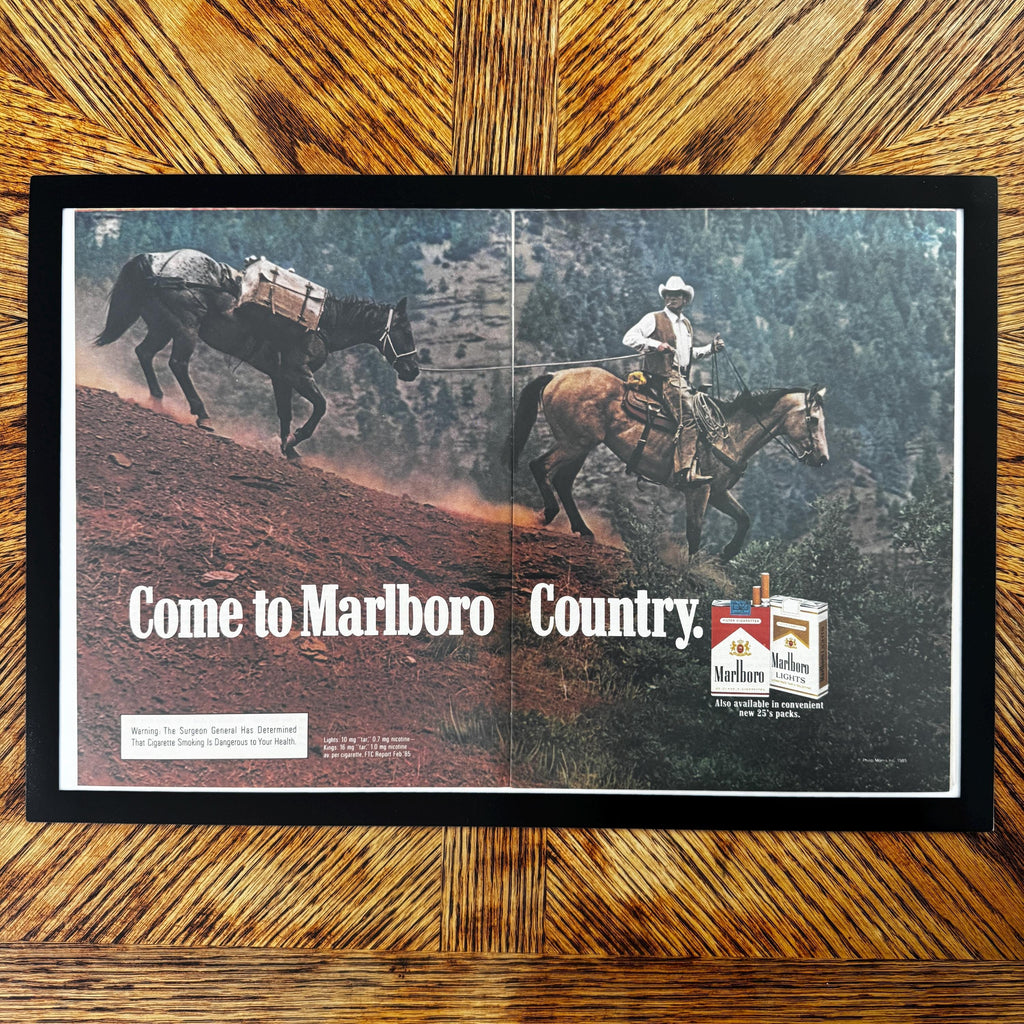 Marlboro Come To Marlboro Country Vintage Cowboy Cigarette Ad