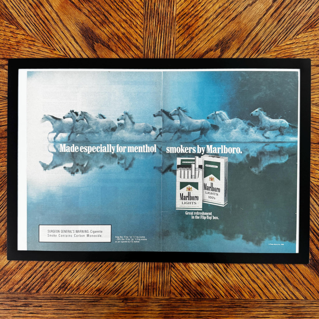 Marlboro Lights Menthol White Horses Vintage Cigarette Ad