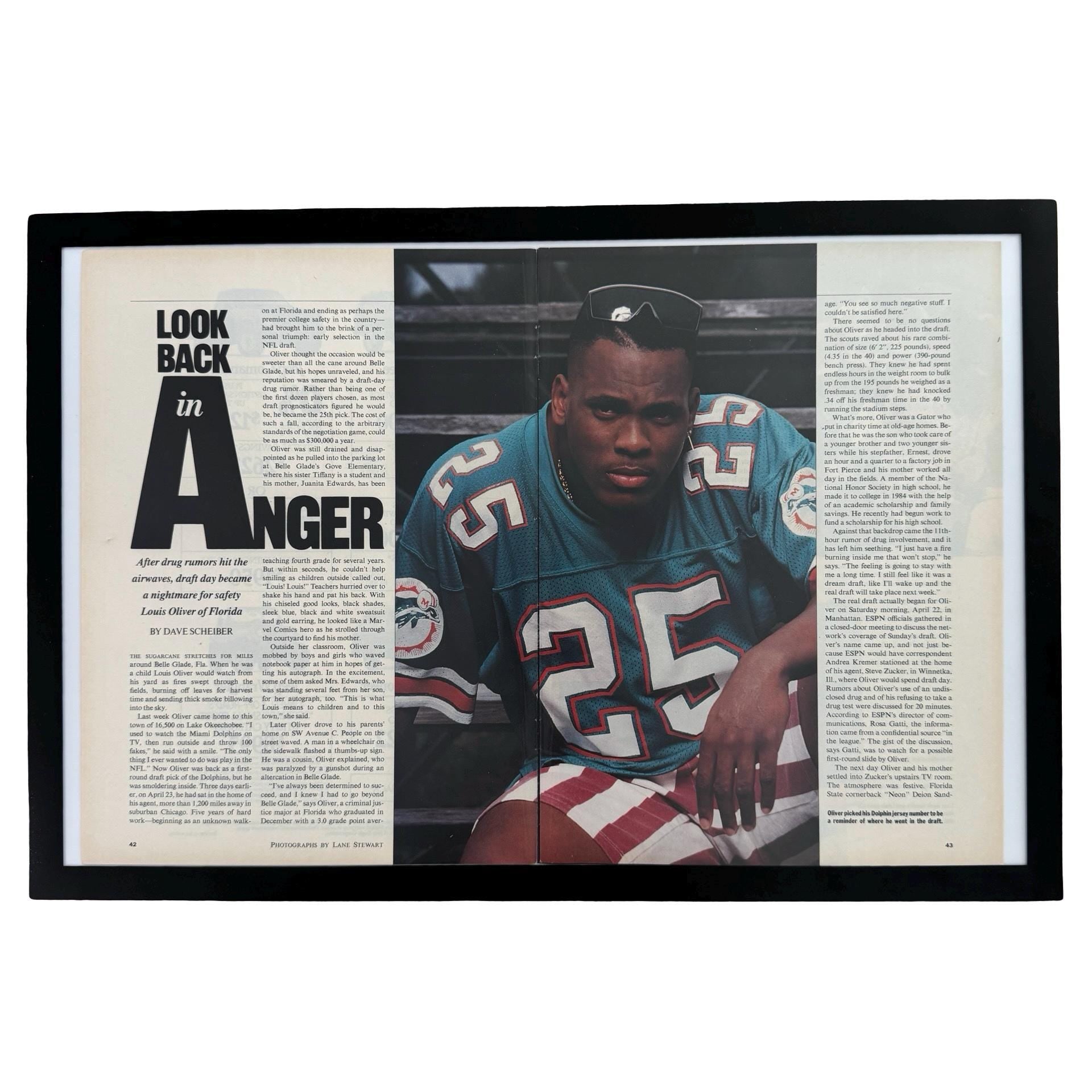 Sports Illustrated Look Back In Anger Louis Oliver Dolphins Vintage Football