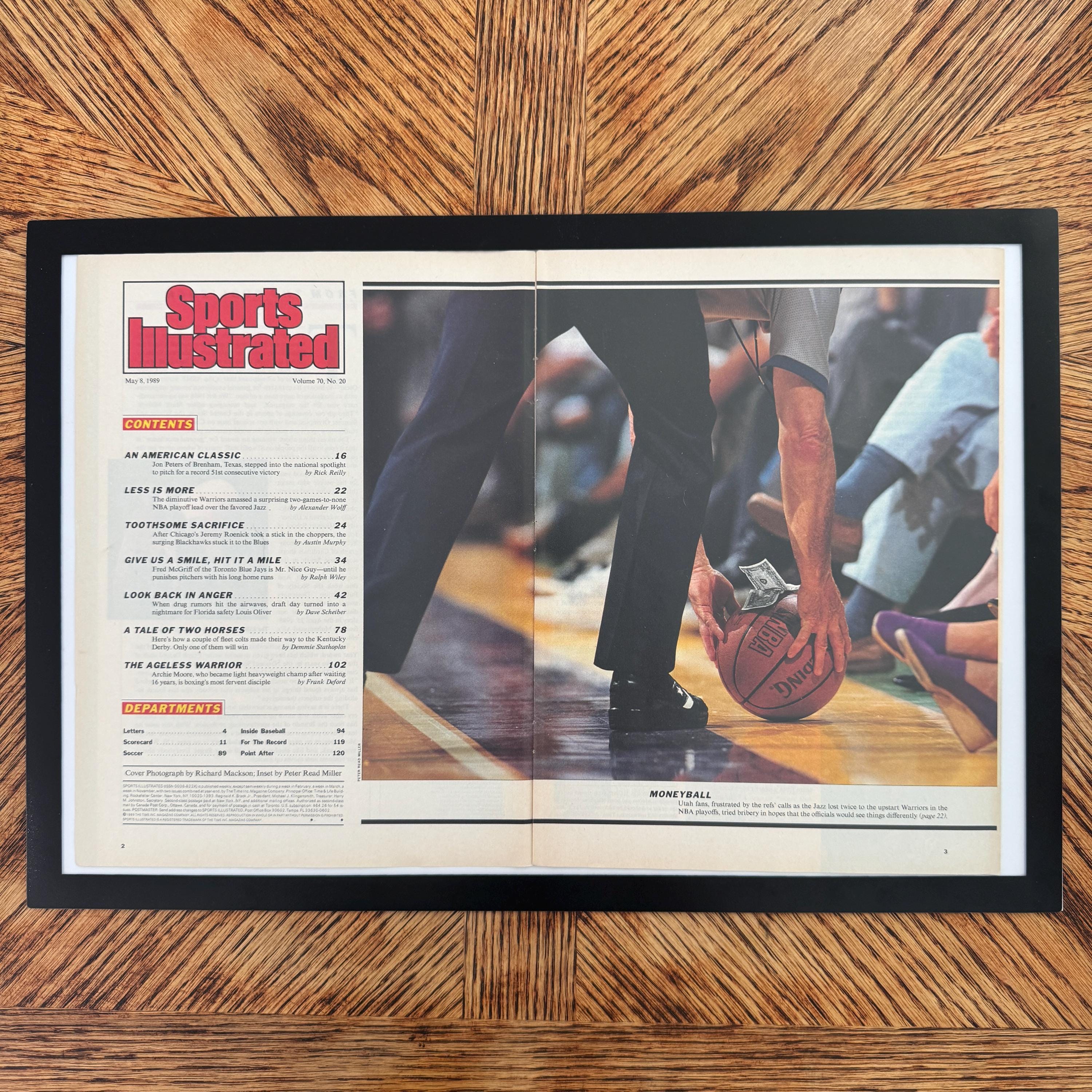 Sports Illustrated Moneyball NBA Jazz Warriors Vintage Basketball Page