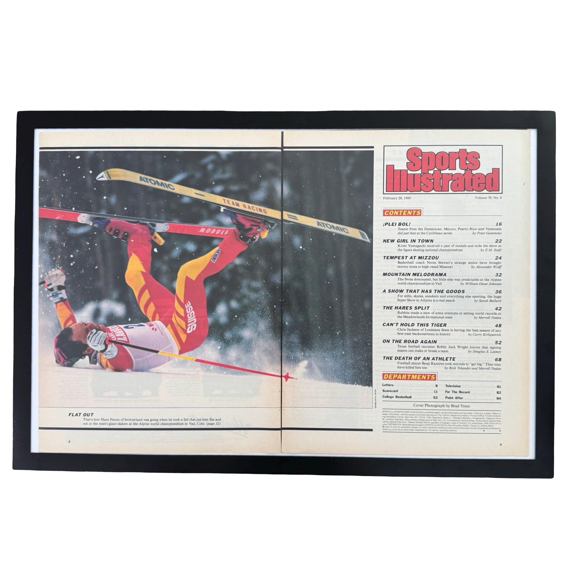 Sports Illustrated Flat Out Hans Pieren Alpine Skiing Vintage Sports Page