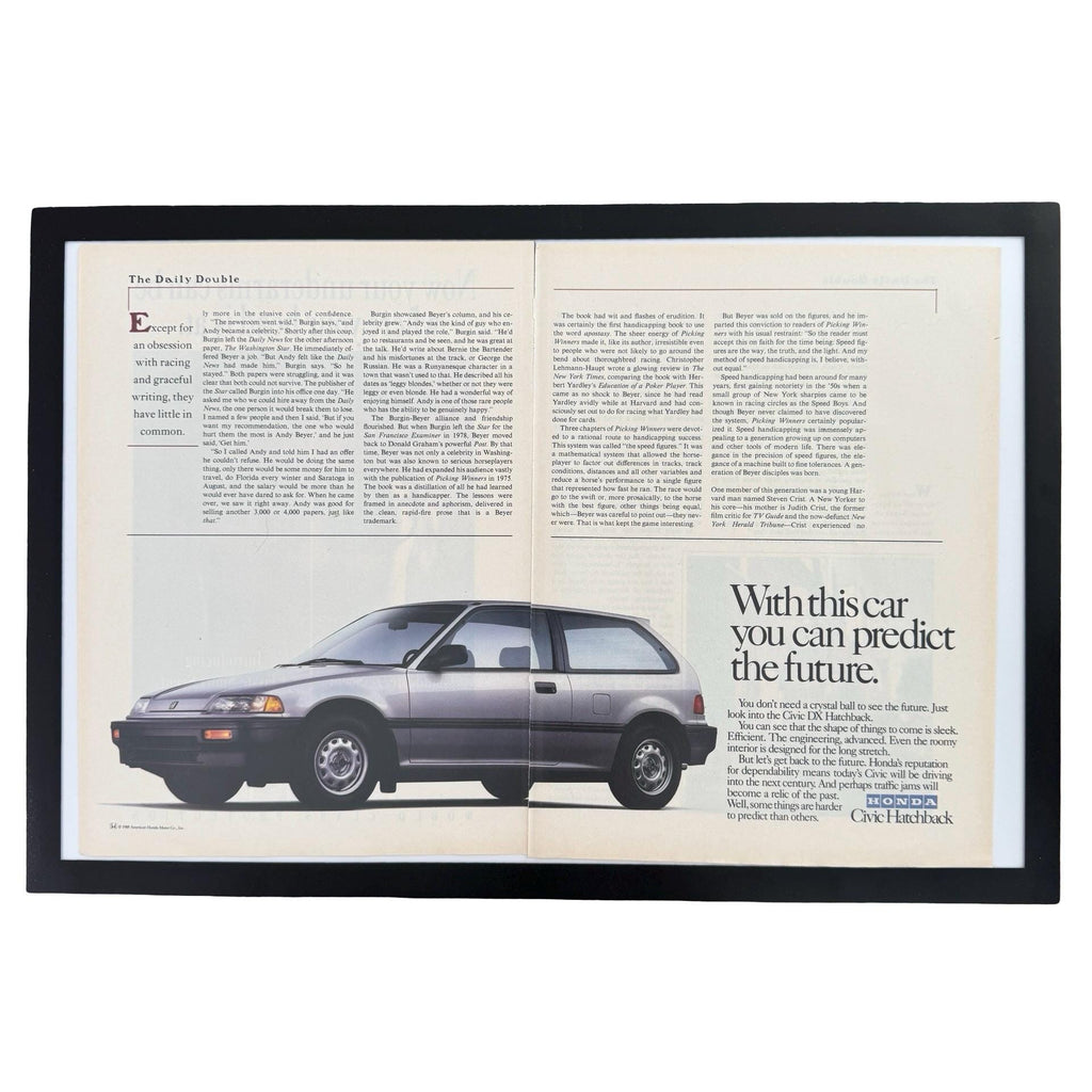 Honda Civic Hatchback Predict The Future Vintage Car Ad