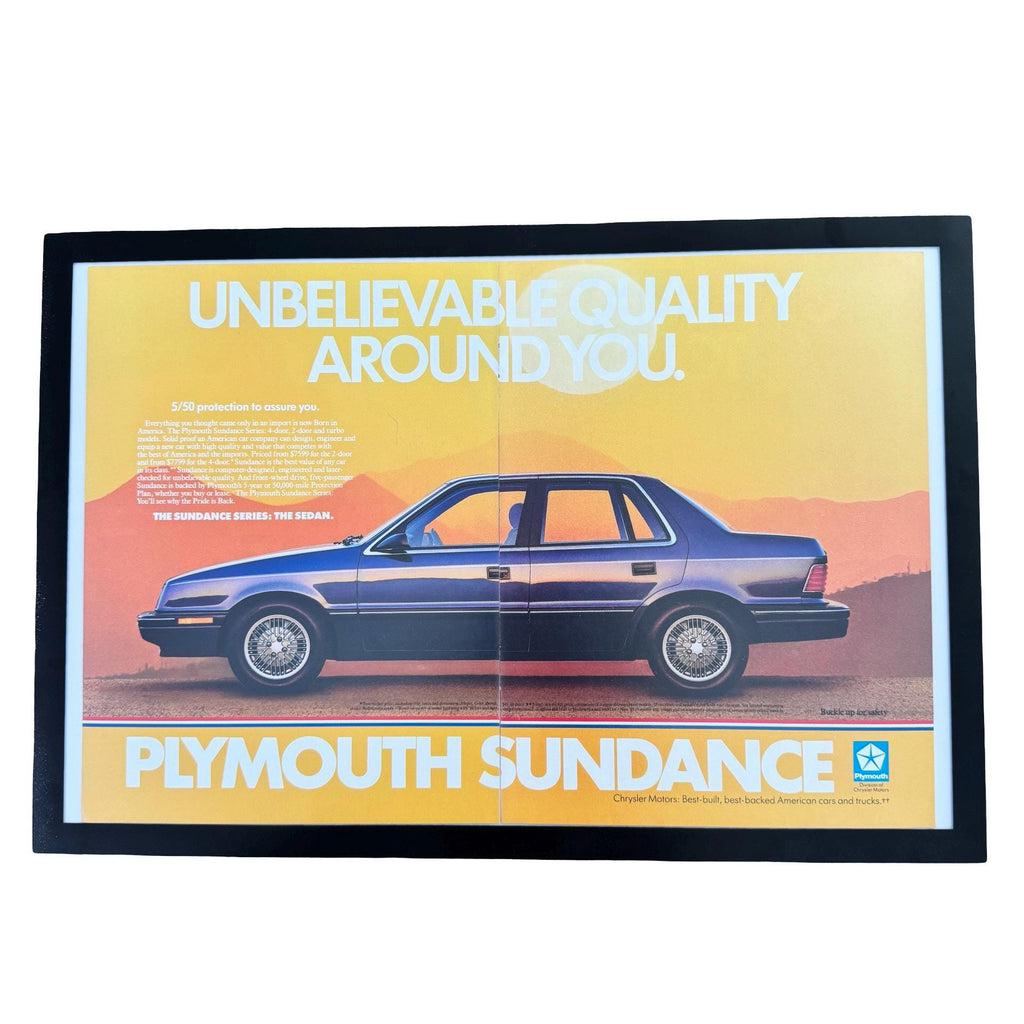 Plymouth Sundance Unbelievable Quality Vintage Car Ad Sedan