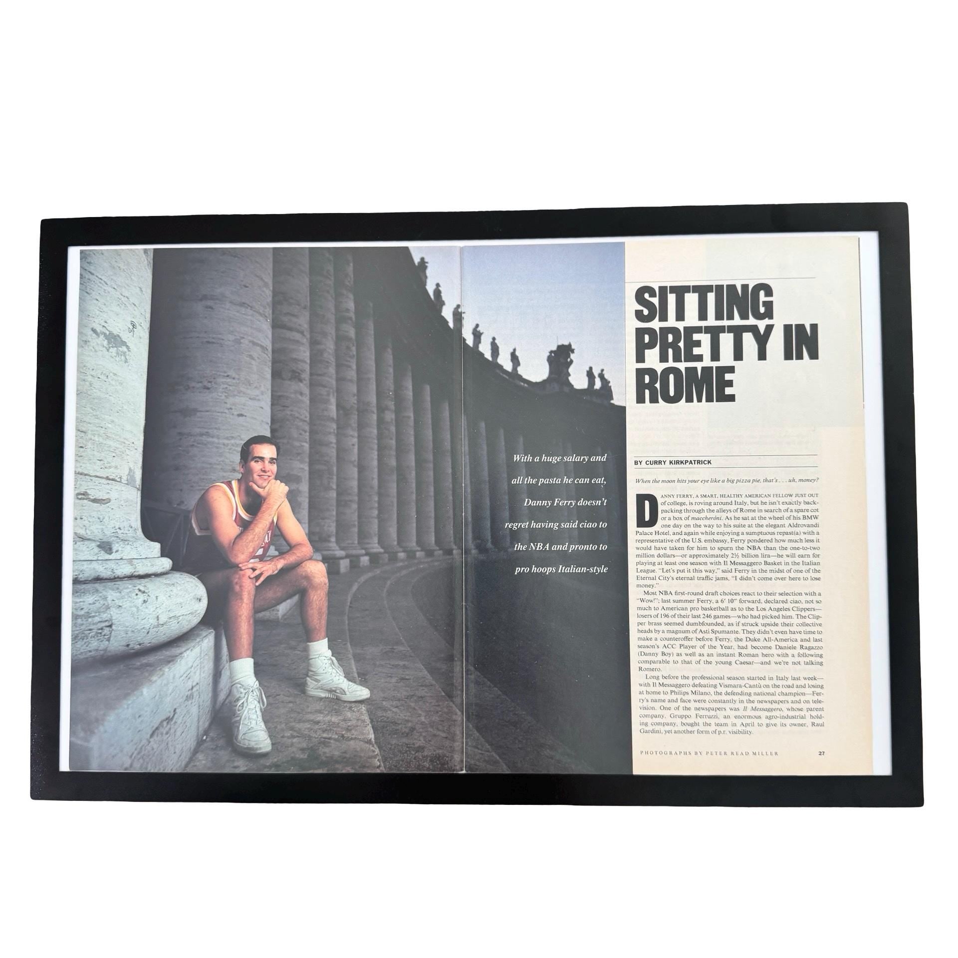 Sports Illustrated Sitting Pretty In Rome Danny Ferry Vintage Basketball