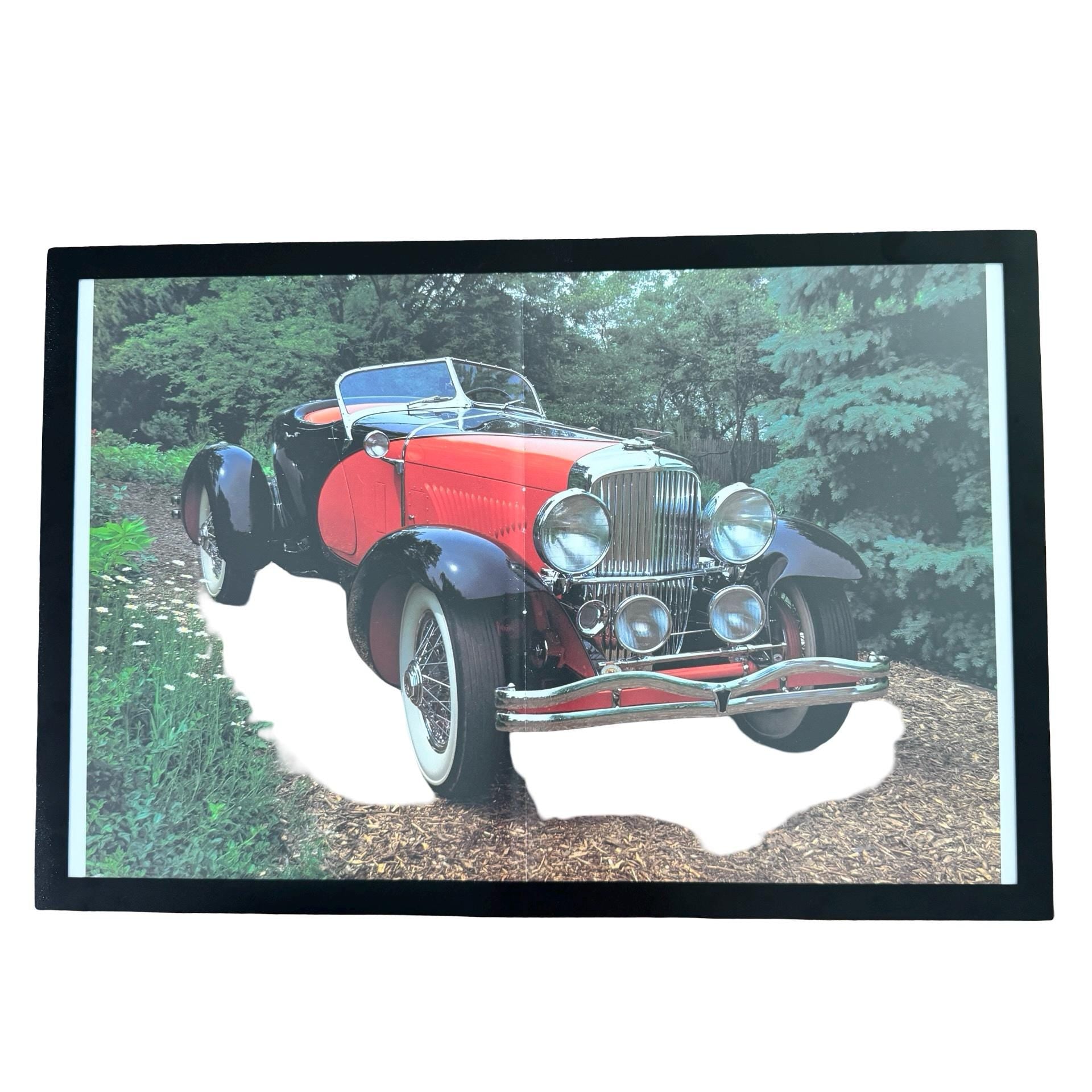 Vintage Duesenberg Classic Car Red Roadster Editorial Print